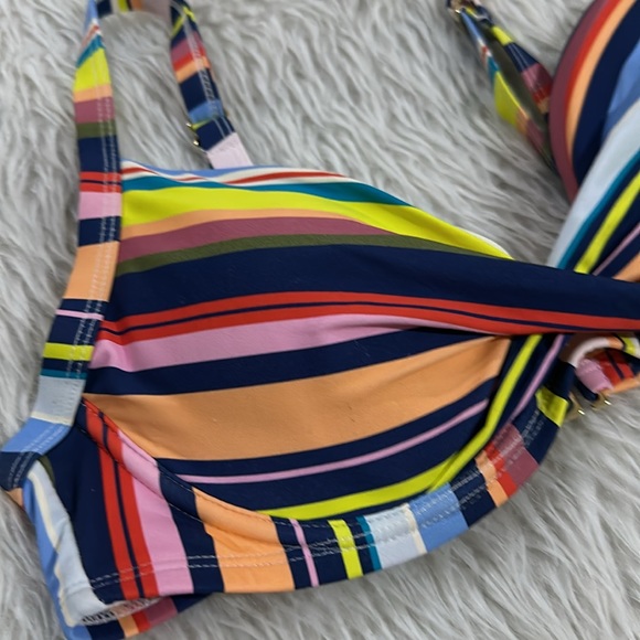 Catalina multicolored striped bikini top size small - Picture 2 of 5